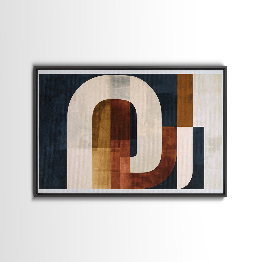 Abstract Arch Shapes Canvas Print, Scandinavian Art, Canvas Print, Living Room Decor, Abstract Art, Nordic, Textured Painting, SCA-3x2-42