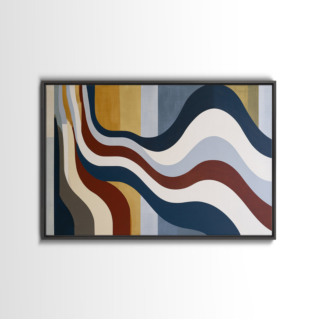 Minimal Sun over Pine Forest Framed Canvas Print, Scandinavian Art, Textured Painting, Living Room Decor, Fine Art, Nordic, SCA-3x2-45