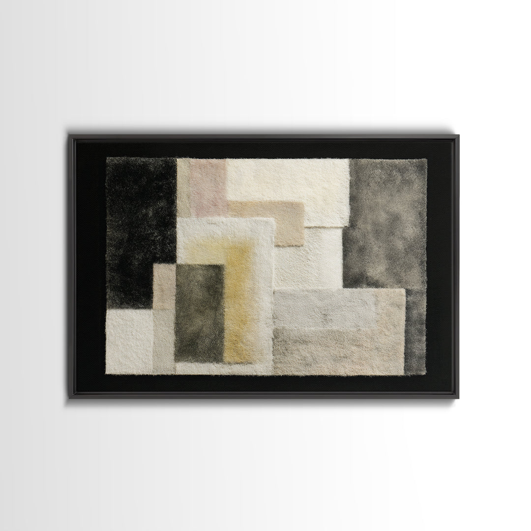 Soft Wool Texture Abstract Framed Canvas Print, Scandinavian Art, Living Room Decor, Fine Art, Nordic, Gallery Decor, SCA-3x2-47