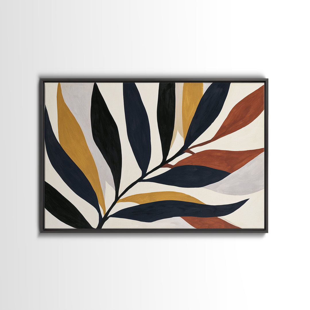 Single Black Branch on Warm White Background Canvas Print, Scandinavian Art, Minimalist Decor, Living Room Decor, Nordic, SCA-3x2-48
