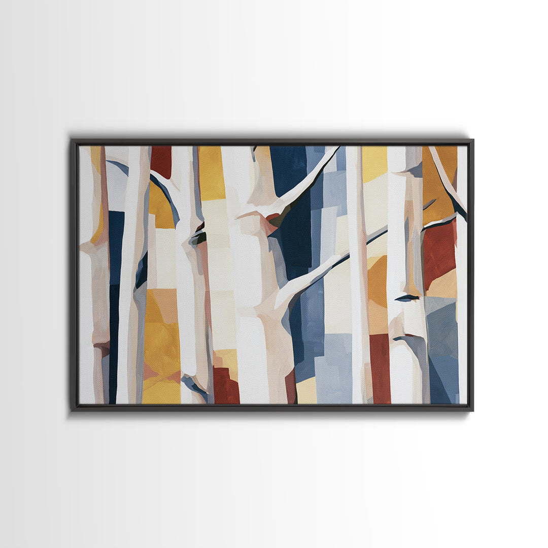 Birch Tree Trunks Canvas Print, Scandinavian Art, Luxury Decor, Living Room Decor, Oil Painting, Nordic, Printable Wall Art, SCA-3x2-61