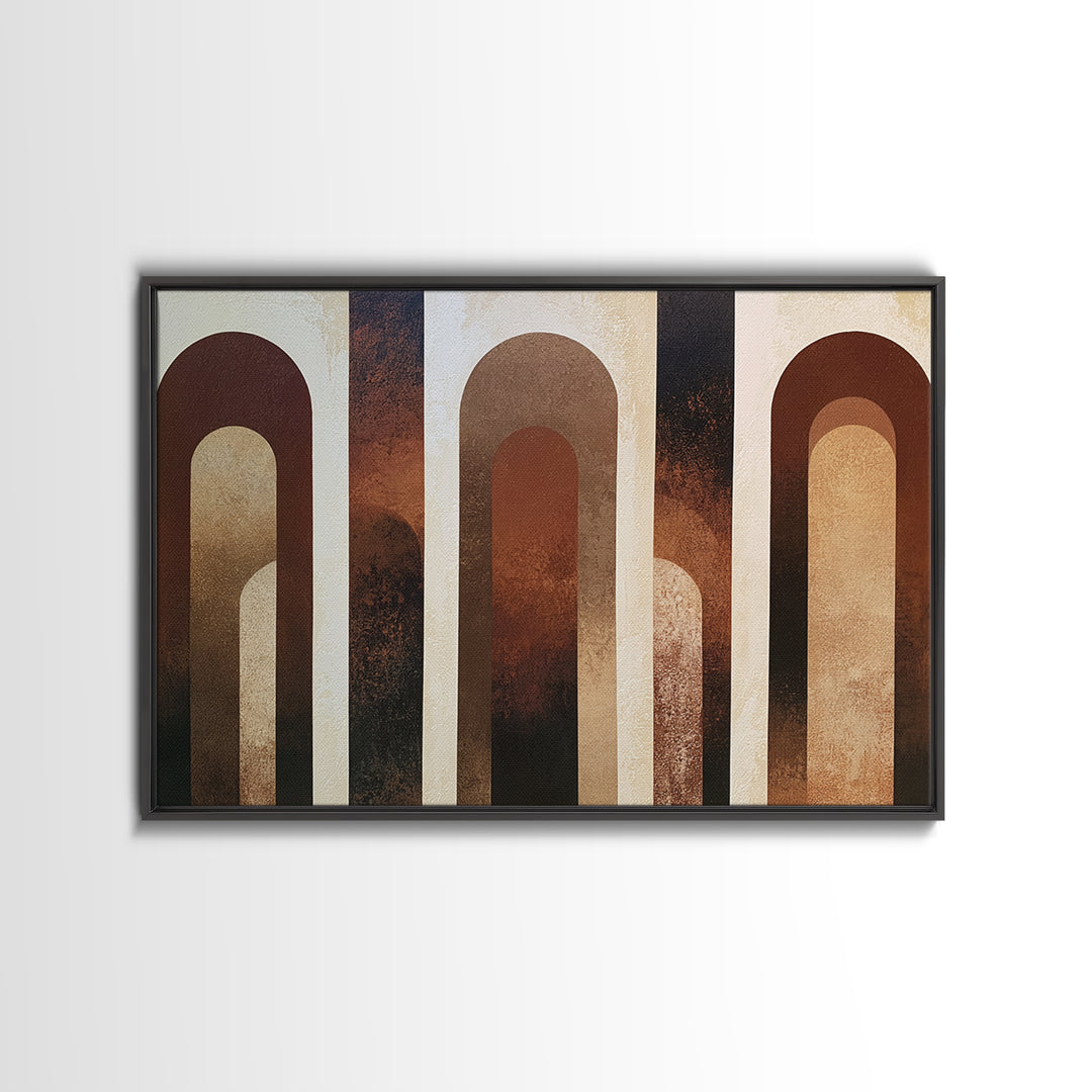 Abstract Arch Shapes Canvas Print, Scandinavian Art, Canvas Print, Living Room Decor, Abstract Art, Nordic, Textured Painting, SCA-3x2-66
