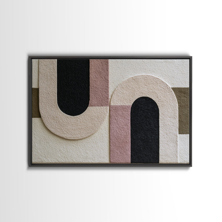 Soft Wool Texture Abstract Framed Canvas Print, Scandinavian Art, Contemporary Art, Living Room Decor, Abstract Art, Nordic, SCA-3x2-71