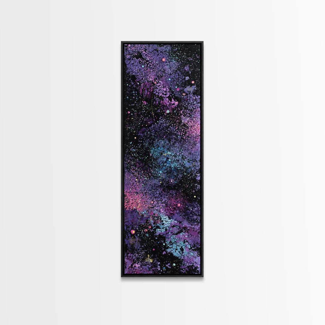 Mech Silhouette in Rainy Neon City Canvas Print, Scifi Art, Retro Wall Art, Living Room Decor, Oil Painting, Orbit, Fantasy Art, SCI-1x3-27