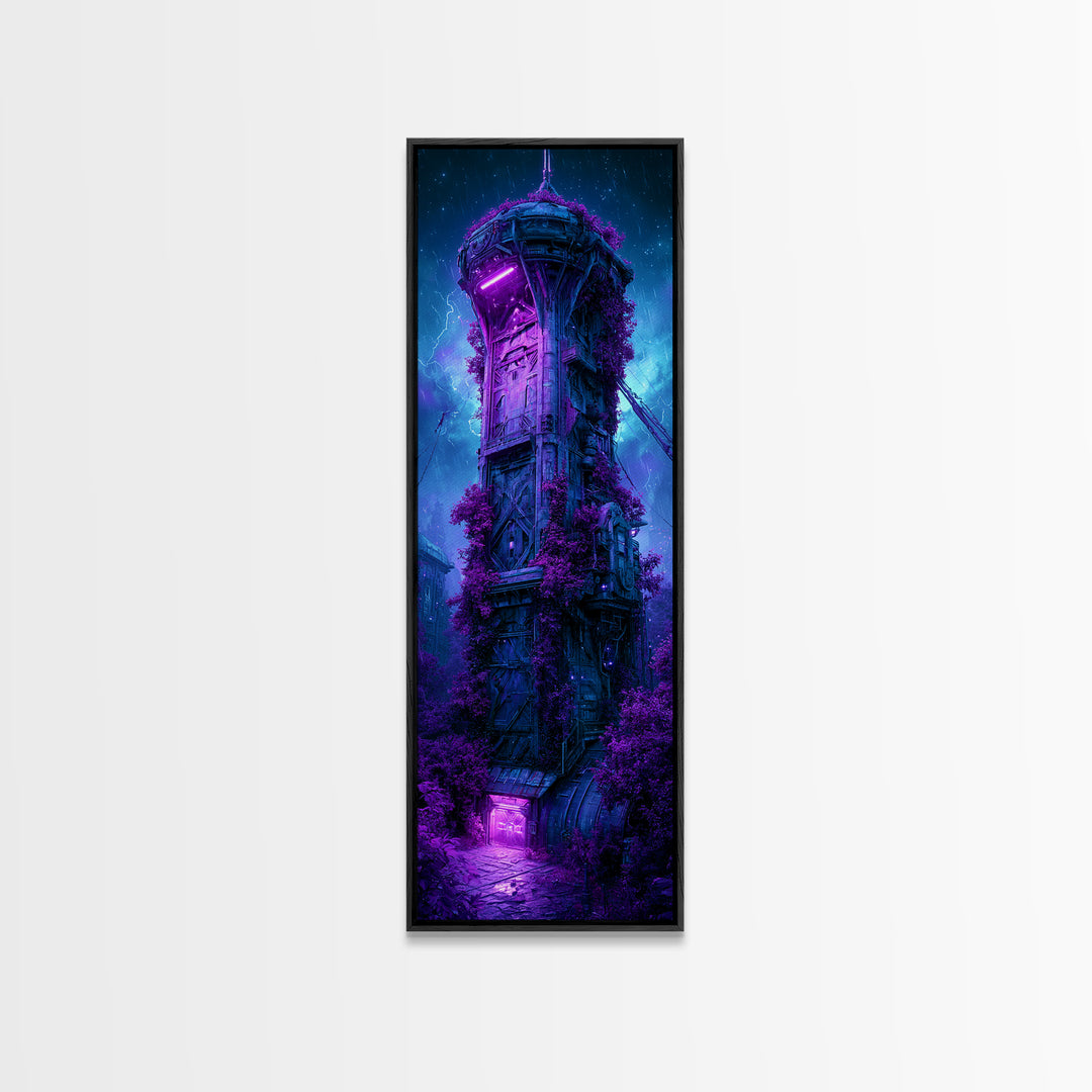 Abandoned Spacecraft Overgrown Canvas Print, Scifi Art, Art Print, Living Room Decor, Orbit, Digital Art, Original Art, SCI-1x3-94