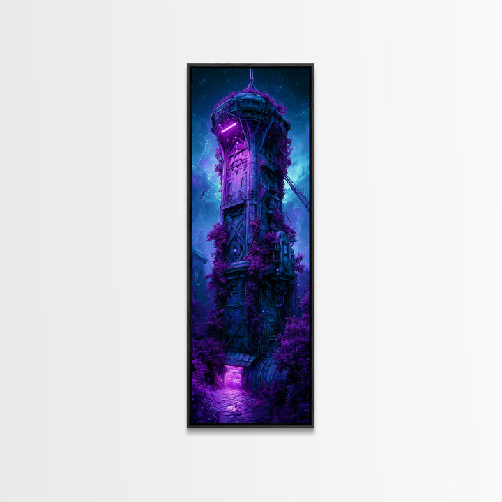 Abandoned Spacecraft Overgrown Canvas Print, Scifi Art, Art Print, Living Room Decor, Orbit, Digital Art, Original Art, SCI-1x3-94