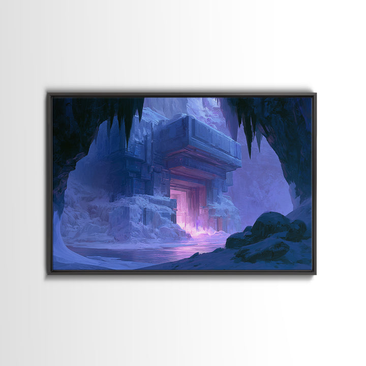 Glowing Alien Artifact Framed Canvas Print, Scifi Art, Space Art, Living Room Decor, Fine Art, Orbit, Luxury Decor, Art Print, SCI-3x2-24