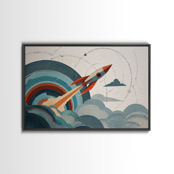 Abandoned Spacecraft Overgrown Canvas Print, Scifi Art, Pop Art, Living Room Decor, Orbit, Gallery Decor, Neutral Decor, SCI-3x2-38