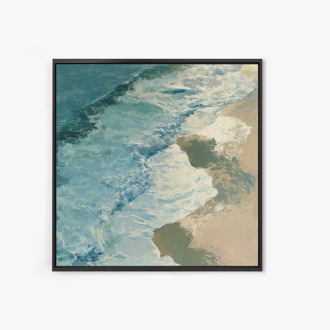 Ocean Foam Patterns from Above Canvas Print, Seascape Art, Large Wall Art, Coastal Decor, Seascape, Watercolor Painting, SEA-1x1-36