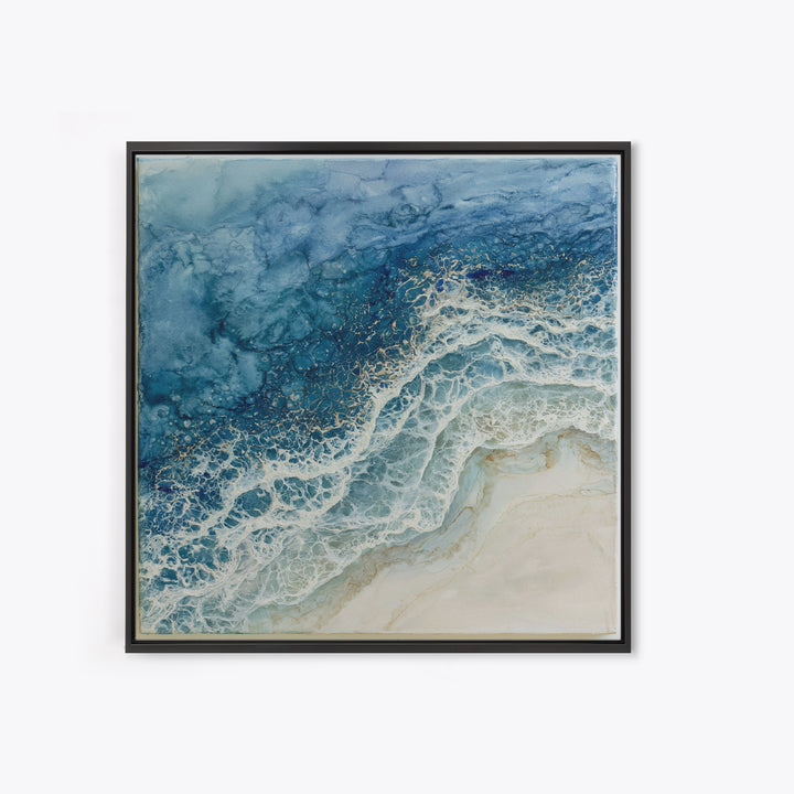 Ocean Foam Patterns from Above Canvas Print, Seascape Art, Wall Art Print, Coastal Decor, Watercolor Art, Seascape, SEA-1x1-60