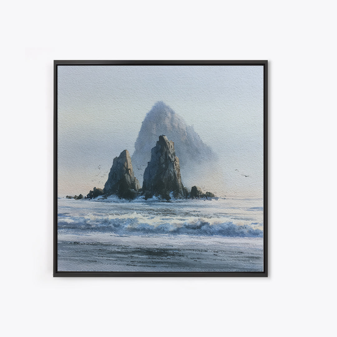 Sea Stack Rocks Canvas Print, Seascape Art, Boho Decor, Coastal Decor, Fine Art, Seascape, Printable Wall Art, SEA-1x1-91