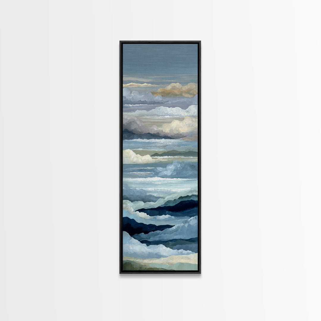 Storm Waves Crashing Canvas Print, Seascape Art, Fine Art Print, Coastal Decor, Fine Art, Seascape, Digital Prints, SEA-1x3-13