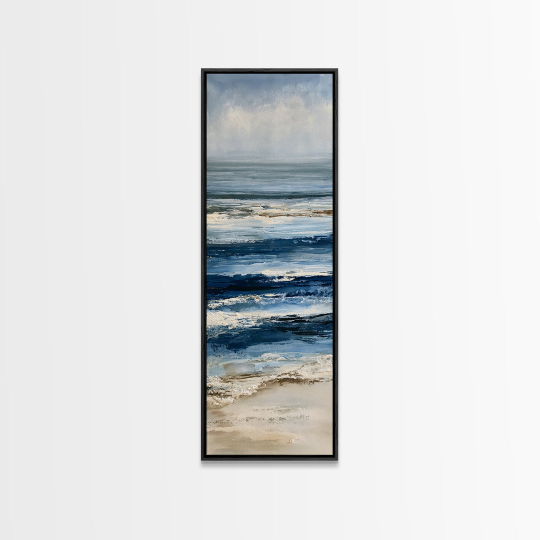 Minimal Horizon Line Framed Canvas Print, Seascape Art, Abstract Art, Coastal Decor, Fine Art, Seascape, Nautical Decor, SEA-1x3-76