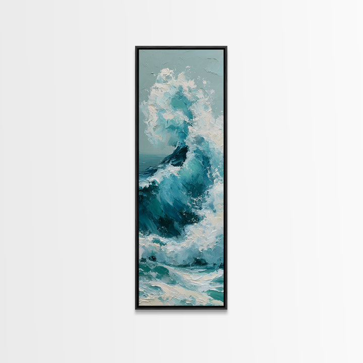 Wild Atlantic Wave Canvas Print, Seascape Art, Luxury Decor, Coastal Decor, Fine Art, Seascape, Oil Painting, Digital Wall Art, SEA-1x3-77