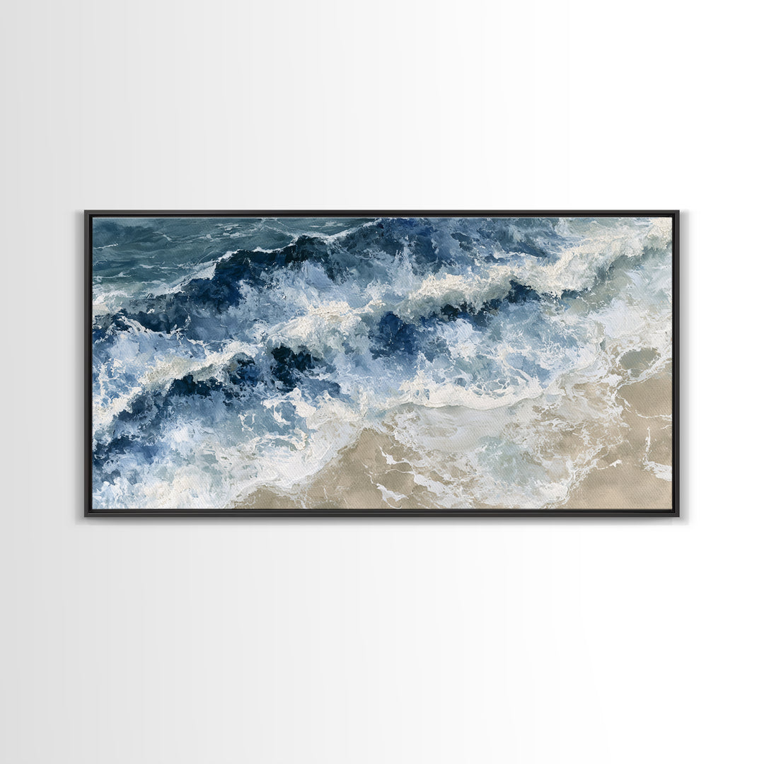 Ocean Foam Patterns from Above Canvas Print, Seascape Art, Contemporary Art, Coastal Decor, Fine Art, Seascape, Canvas Wall Art, SEA-2x1-32