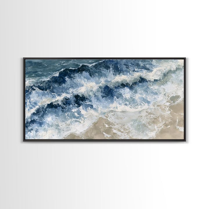 Ocean Foam Patterns from Above Canvas Print, Seascape Art, Contemporary Art, Coastal Decor, Fine Art, Seascape, Canvas Wall Art, SEA-2x1-32