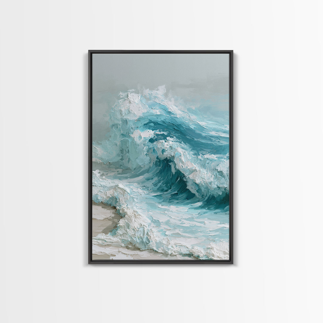Wild Atlantic Wave Framed Canvas Print, Seascape Art, Wall Art, Coastal Decor, Fine Art, Seascape, Abstract Art, Bedroom Decor, SEA-2x3-25
