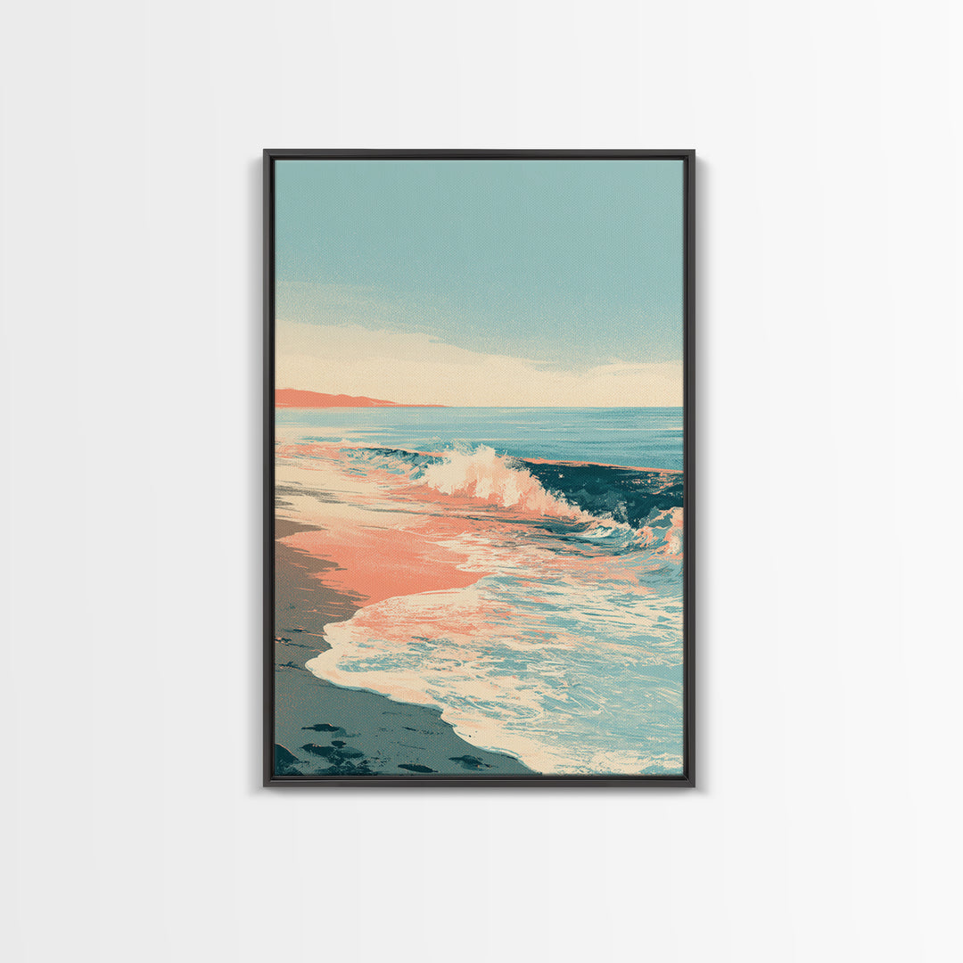 Calm Blue Horizon Framed Canvas Print, Seascape Art, Contemporary Art, Coastal Decor, Fine Art, Seascape, Canvas Wall Art, SEA-2x3-34