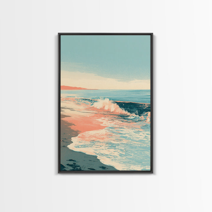 Calm Blue Horizon Framed Canvas Print, Seascape Art, Contemporary Art, Coastal Decor, Fine Art, Seascape, Canvas Wall Art, SEA-2x3-34