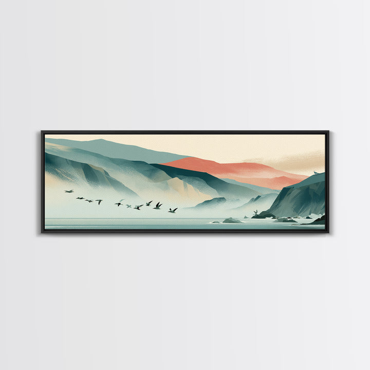 Misty Sea Cliffs Canvas Print, Seascape Art, Living Room Decor, Coastal Decor, Fine Art, Seascape, Gallery Decor, Wall Decor, SEA-3x1-21