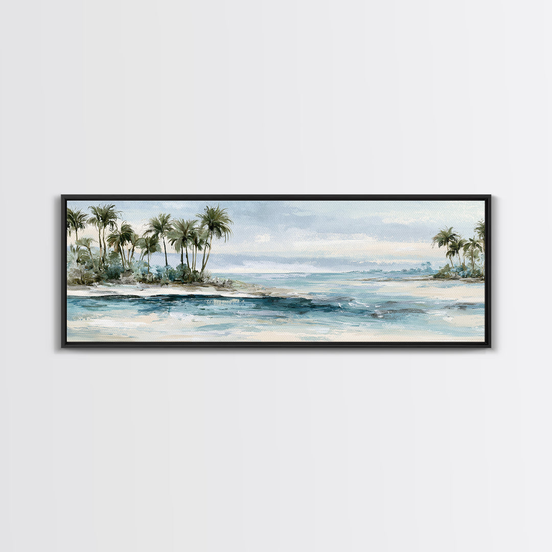 Tropical Lagoon with Transparent Shallows Canvas Print, Seascape Art, Canvas Print, Coastal Decor, Fine Art, Seascape, SEA-3x1-98