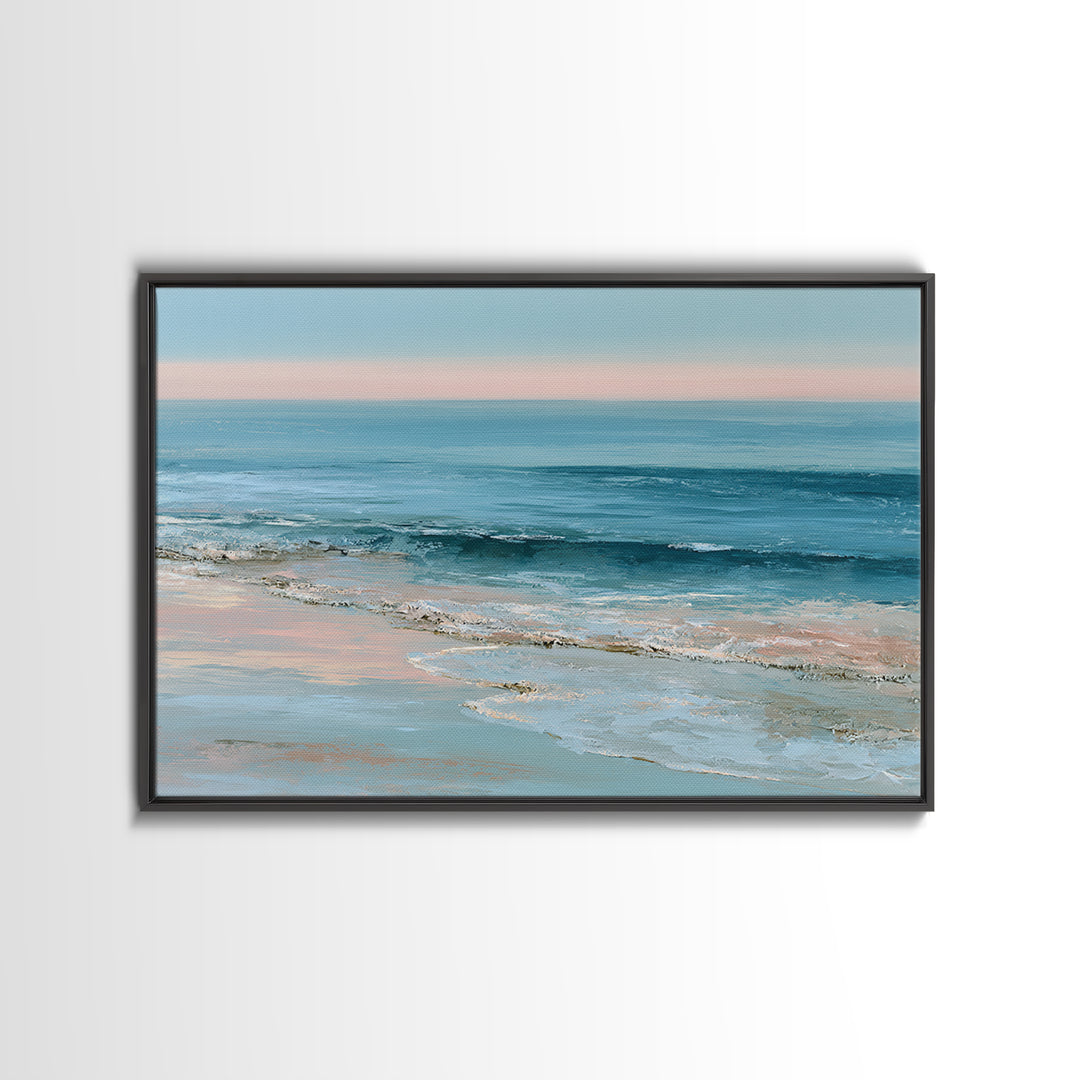Calm Blue Horizon Framed Canvas Print, Seascape Art, Original Art, Coastal Decor, Fine Art, Seascape, Living Room Wall Art, SEA-3x2-6