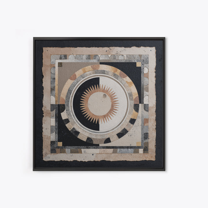Cosmic Eye Inside Geometric Frame Canvas Print, Sacred Geometry Art, Boho Wall Decor, Living Room Decor, Abstract Art, Geometry, SGA-1x1-19
