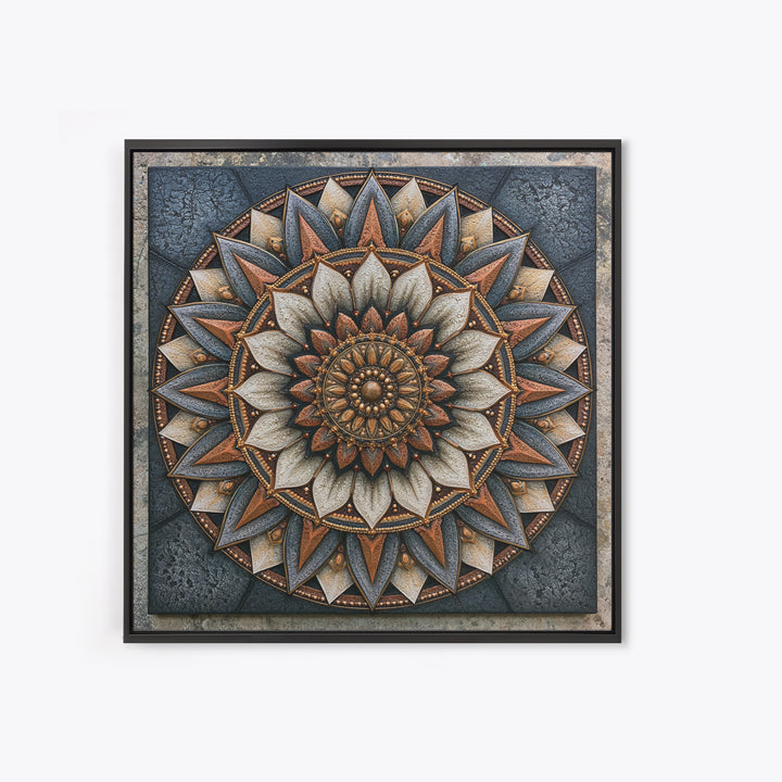 Mandala Lotus with Precise Radial Symmetry Canvas Print, Sacred Geometry Art, Sacred Geometry, Living Room Decor, Geometry, SGA-1x1-50