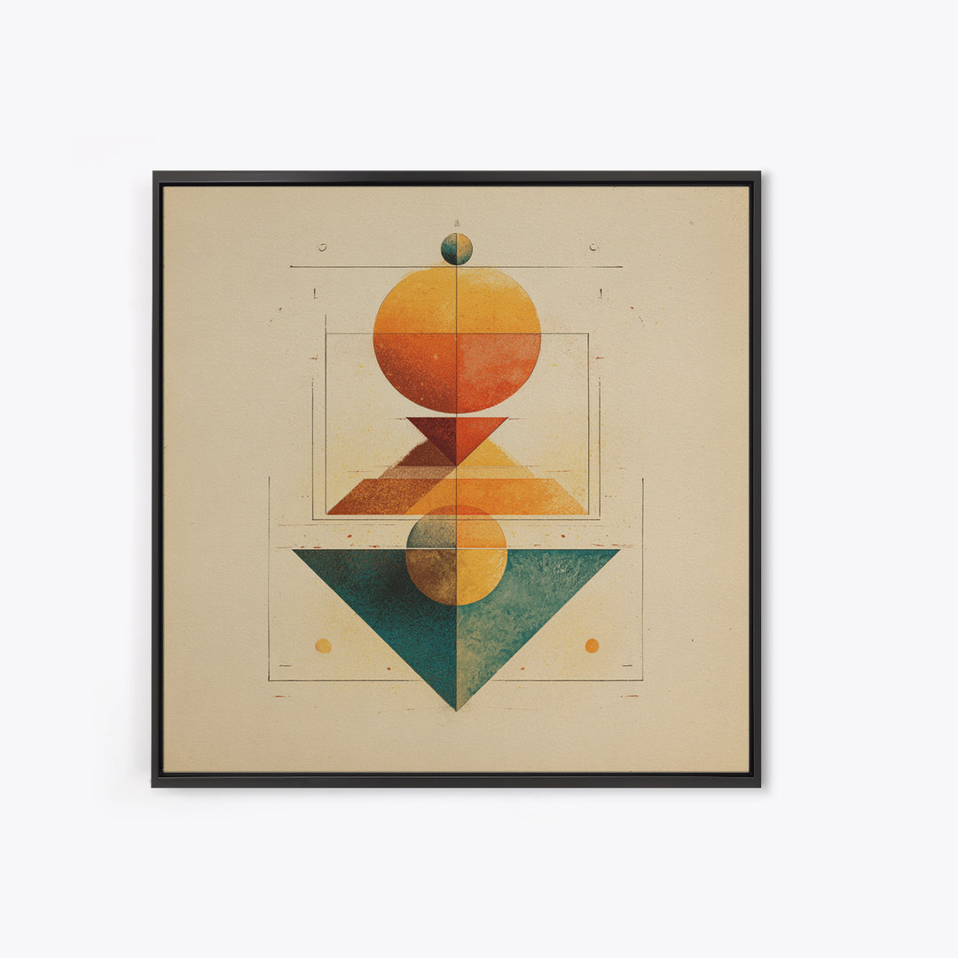 Sacred Deer Formed from Geometric Facets Canvas Print, Sacred Geometry Art, Zen Home Decor, Living Room Decor, Geometry, SGA-1x1-55