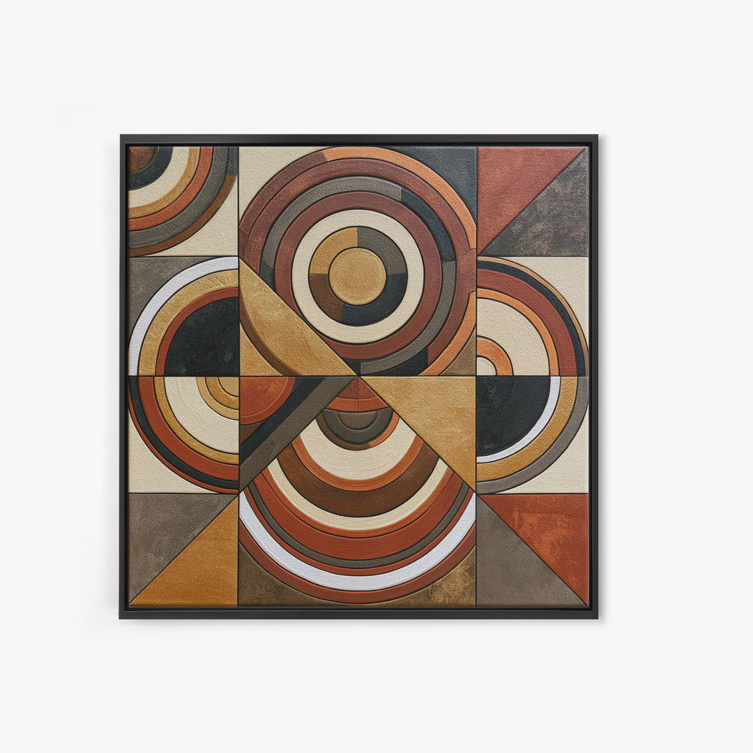 Concentric Circles and Triangles Canvas Print, Sacred Geometry Art, Yoga Wall Art, Living Room Decor, Fine Art, Geometry, SGA-1x1-9
