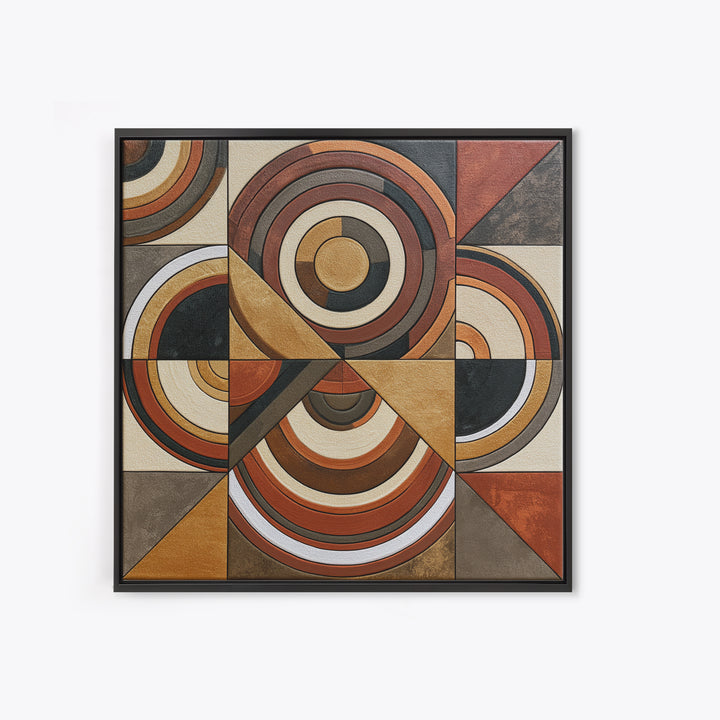Concentric Circles and Triangles Canvas Print, Sacred Geometry Art, Yoga Wall Art, Living Room Decor, Fine Art, Geometry, SGA-1x1-9