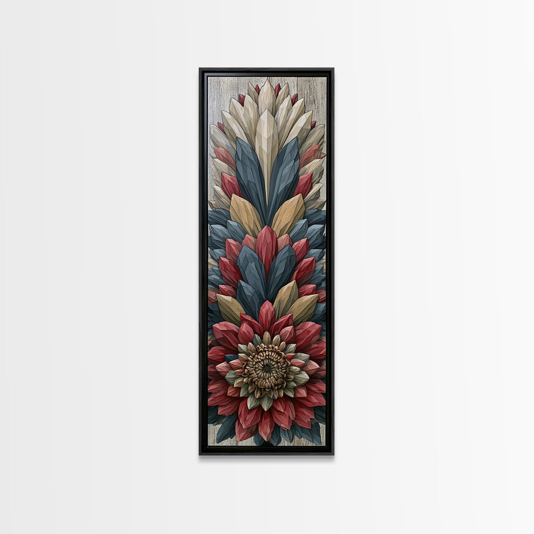 Crystal Lotus Arrangement Canvas Print, Sacred Geometry Art, Large Wall Art, Living Room Decor, Geometry, Geometric Wall Art, SGA-1x3-56