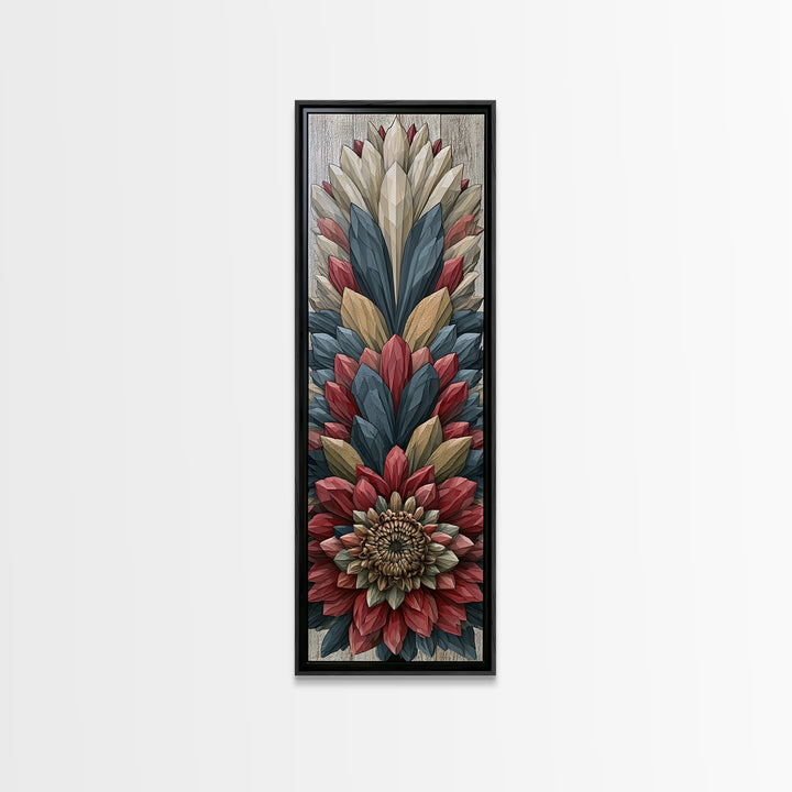 Crystal Lotus Arrangement Canvas Print, Sacred Geometry Art, Large Wall Art, Living Room Decor, Geometry, Geometric Wall Art, SGA-1x3-56
