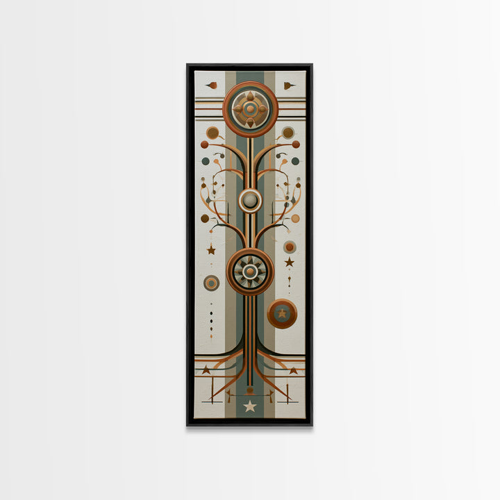 Geometric Tree of Life Framed Canvas Print, Sacred Geometry Art, Wabi Sabi Art, Living Room Decor, Fine Art, Geometry, SGA-1x3-75