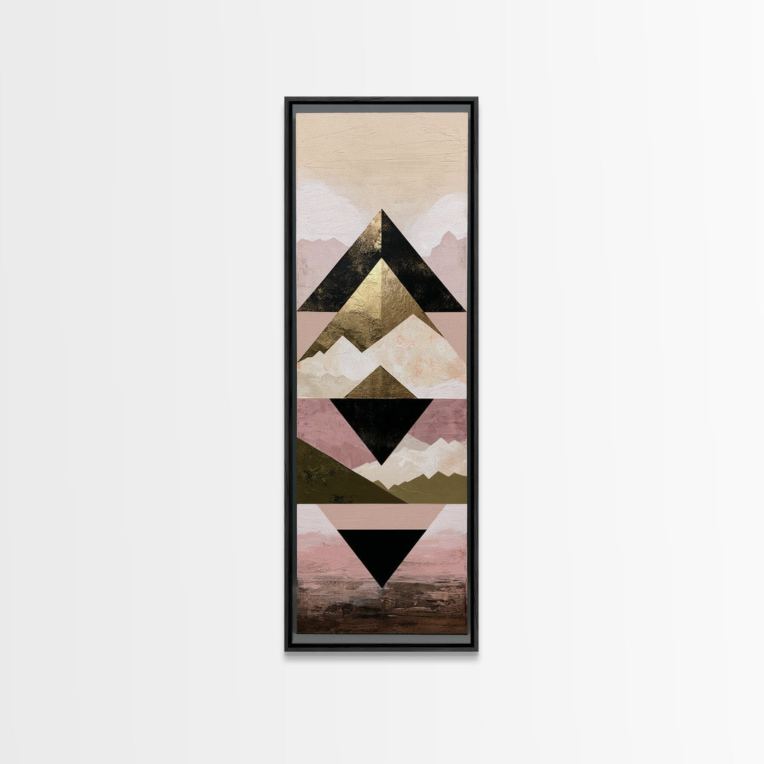 Triangle Mountain Landscape Canvas Print, Sacred Geometry Art, Art Print, Living Room Decor, Geometry, Digital Wall Art, SGA-1x3-77