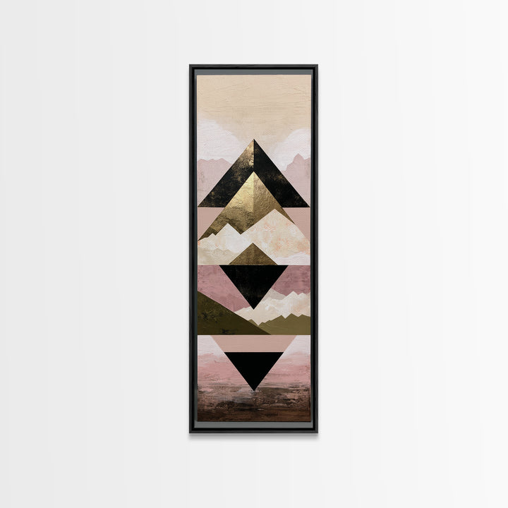 Triangle Mountain Landscape Canvas Print, Sacred Geometry Art, Art Print, Living Room Decor, Geometry, Digital Wall Art, SGA-1x3-77