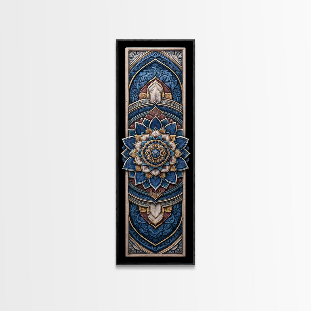 Mandala Lotus with Precise Radial Symmetry Canvas Print, Sacred Geometry Art, Luxury Decor, Living Room Decor, Geometry, SGA-1x3-86