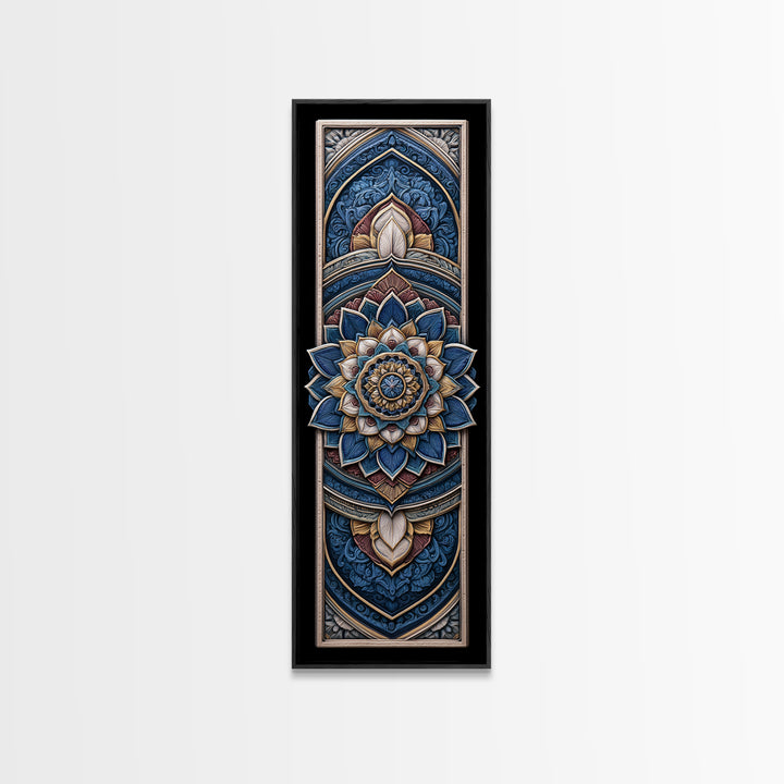 Mandala Lotus with Precise Radial Symmetry Canvas Print, Sacred Geometry Art, Luxury Decor, Living Room Decor, Geometry, SGA-1x3-86