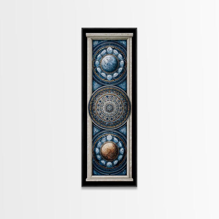 Moon Phase Mandala Canvas Print, Sacred Geometry Art, Fine Art Print, Living Room Decor, Fine Art, Geometry, Digital Art, SGA-1x3-98