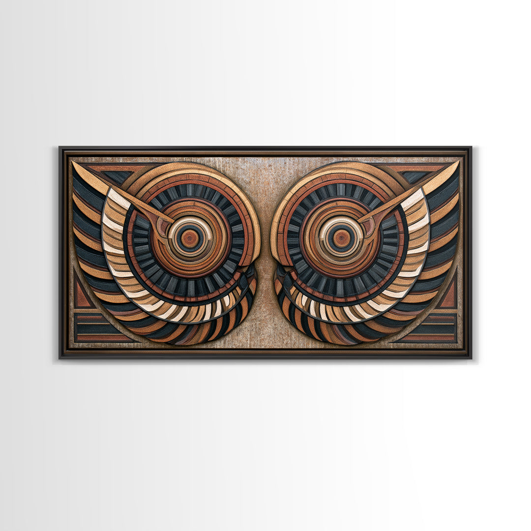 Angel Wings Built from Symmetrical Arcs Framed Canvas Print, Sacred Geometry Art, Printable, Living Room Decor, Geometry, SGA-2x1-43