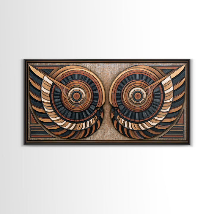Angel Wings Built from Symmetrical Arcs Framed Canvas Print, Sacred Geometry Art, Printable, Living Room Decor, Geometry, SGA-2x1-43