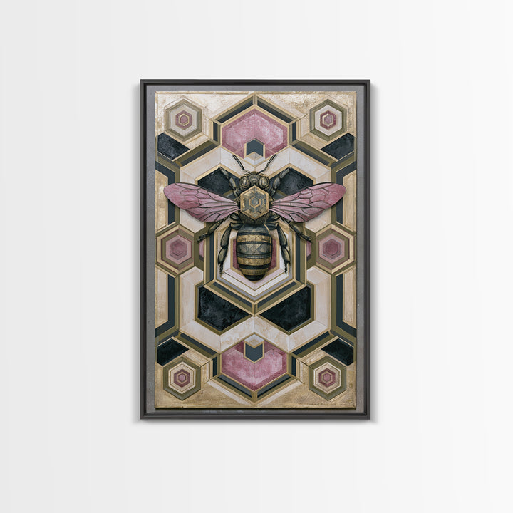 Hexagon Honeycomb Pattern Canvas Print, Sacred Geometry Art, Wall Hanging, Living Room Decor, Fine Art, Geometry, Wabi Sabi Art, SGA-2x3-96