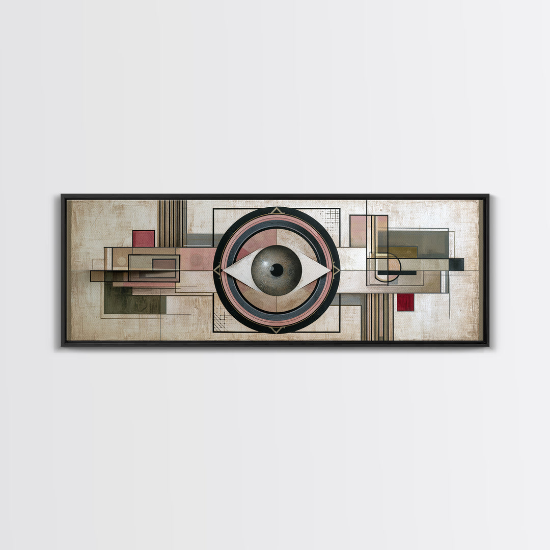 Cosmic Eye Inside Geometric Frame Canvas Print, Sacred Geometry Art, Spiritual Wall Art, Living Room Decor, Abstract Art, SGA-3x1-11