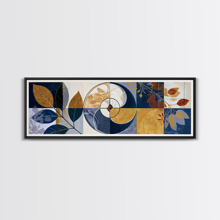Golden Ratio Spiral Canvas Print, Sacred Geometry Art, Art Print, Living Room Decor, Watercolor Art, Geometry, Digital Wall Art, SGA-3x1-70