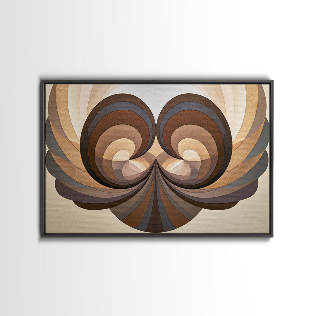Angel Wings Built from Symmetrical Arcs Canvas Print, Sacred Geometry Art, Boho Wall Decor, Living Room Decor, Geometry, SGA-3x2-3