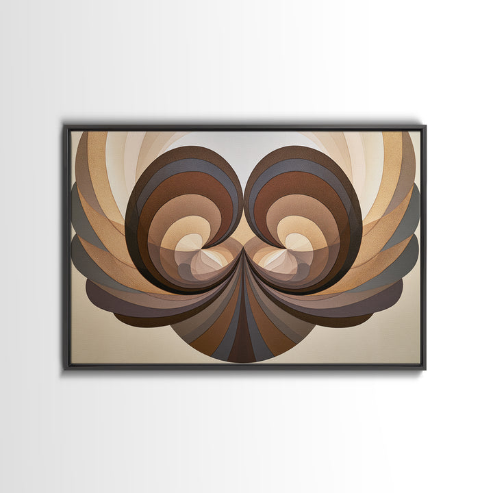 Angel Wings Built from Symmetrical Arcs Canvas Print, Sacred Geometry Art, Boho Wall Decor, Living Room Decor, Geometry, SGA-3x2-3