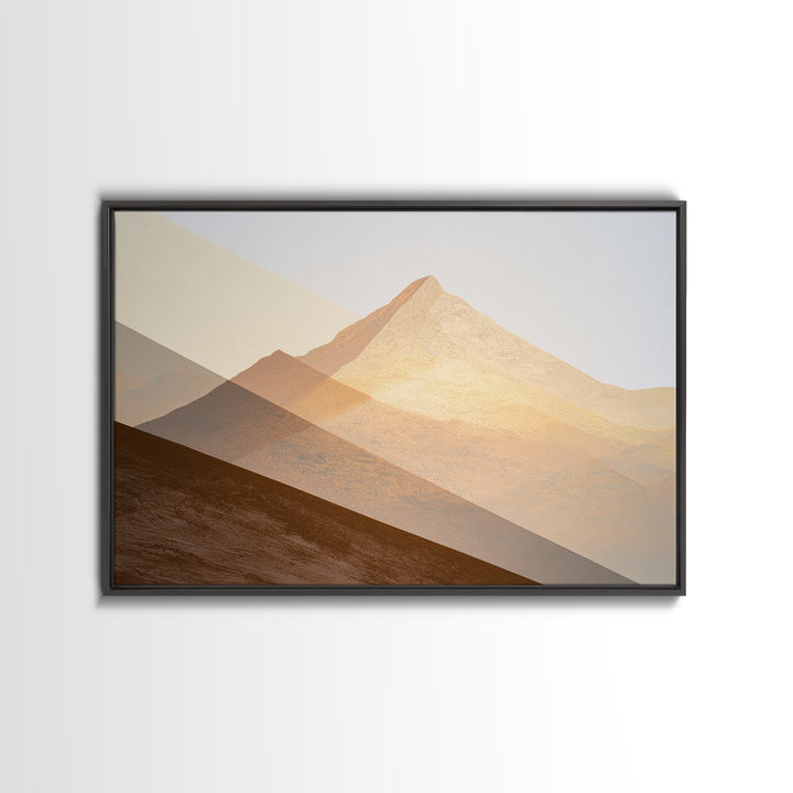 Triangle Mountain Landscape Framed Canvas Print, Sacred Geometry Art, Mandala Wall Art, Living Room Decor, Fine Art, Geometry, SGA-3x2-69