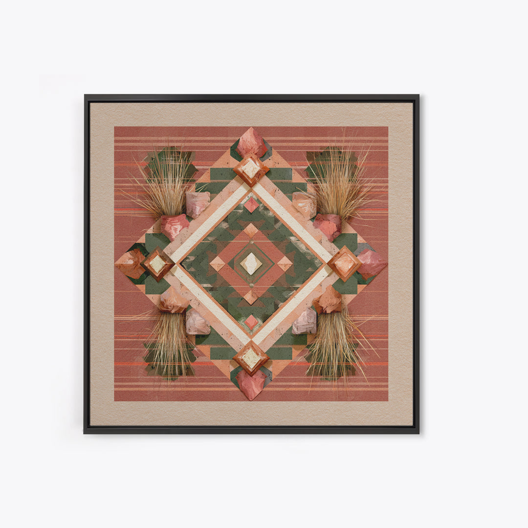 Navajo Geometric Pattern Canvas Print, Southwestern Art, Native American Art, Southwestern Decor, Abstract Art, Mesa, SOU-1x1-76