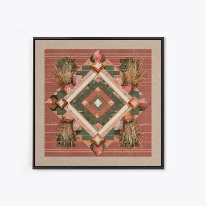 Navajo Geometric Pattern Canvas Print, Southwestern Art, Native American Art, Southwestern Decor, Abstract Art, Mesa, SOU-1x1-76