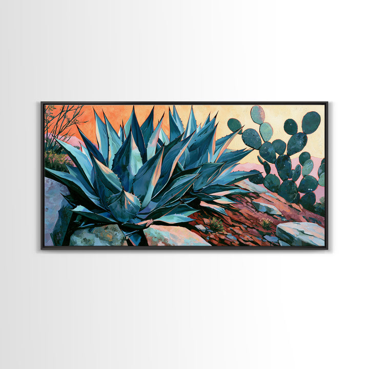 Agave Plant Closeup Canvas Print, Southwestern Art, Original Art, Southwestern Decor, Fine Art, Mesa, Landscape Art, Tile Art, SOU-2x1-57